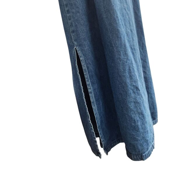 PTNY VTG  Maxi Denim Tank Dress-Relaxed Fit-Side Buttons and Slits-90s Grunge L - Picture 5 of 7